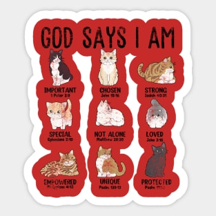 Christian God Say I Am Cat Jesus Teen Girl Women Toddler Sticker
